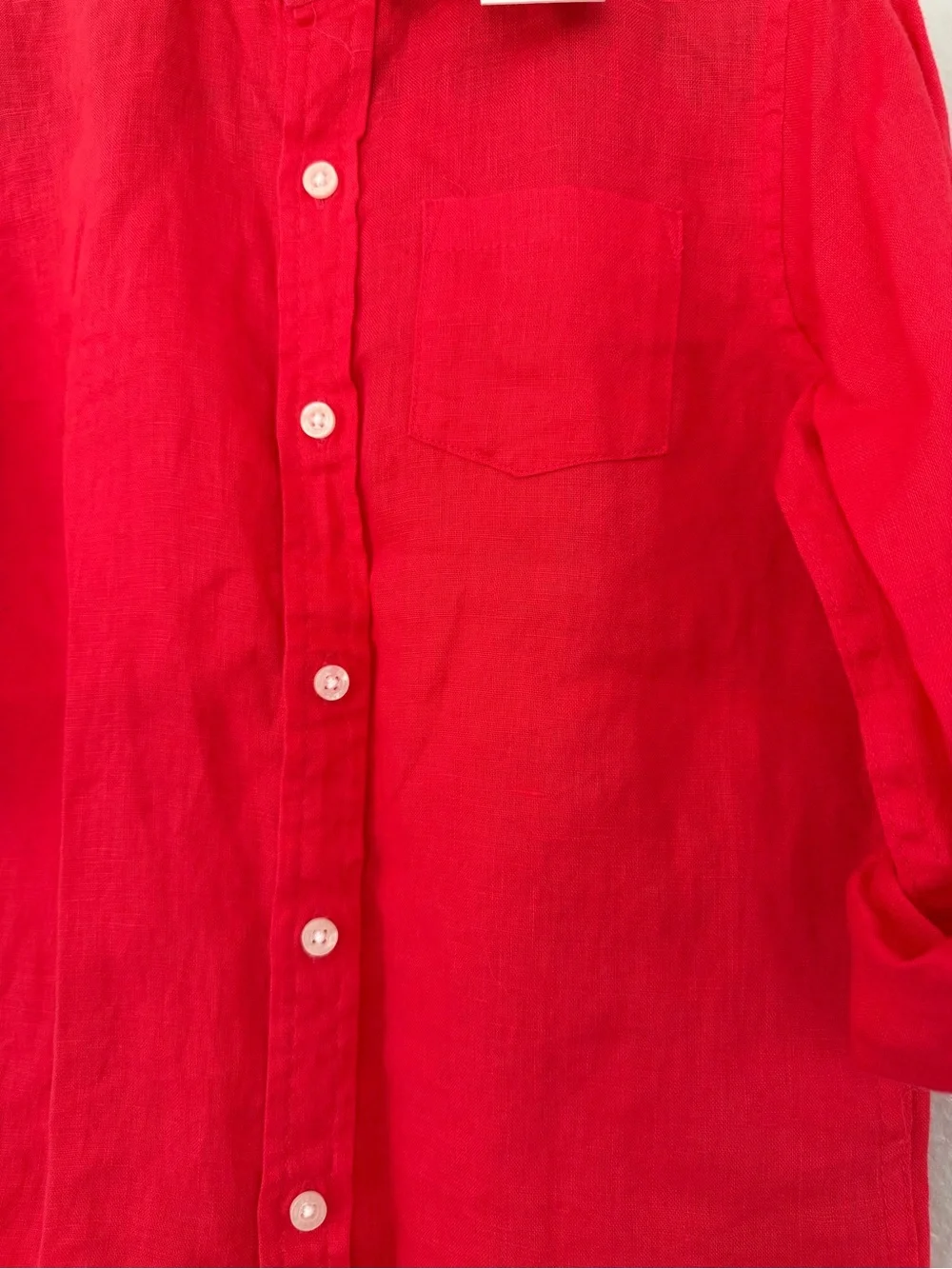 New Janie and Jack Toddler Summer Linen Button Down Shirt Size: 5